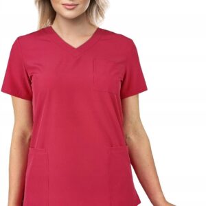 M&C Bluza Medyczna Elastyczna Amarant Regular Fit Xl